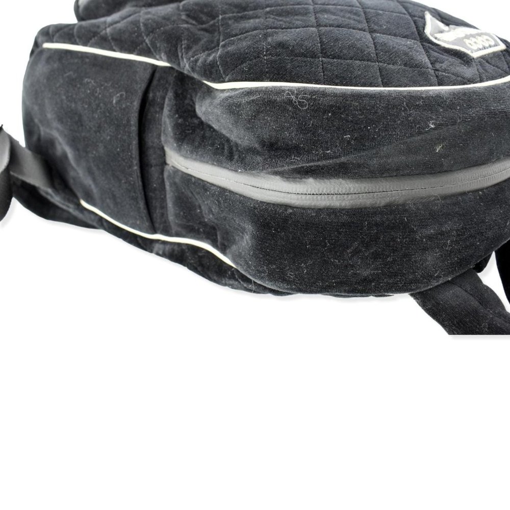 CHANEL  Coco Neige Front Pocket Quilted Velvet Backpack Bag Black - Picture 6 of 11